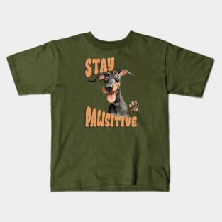 Stay Pawsitive Dog Kids T-Shirt